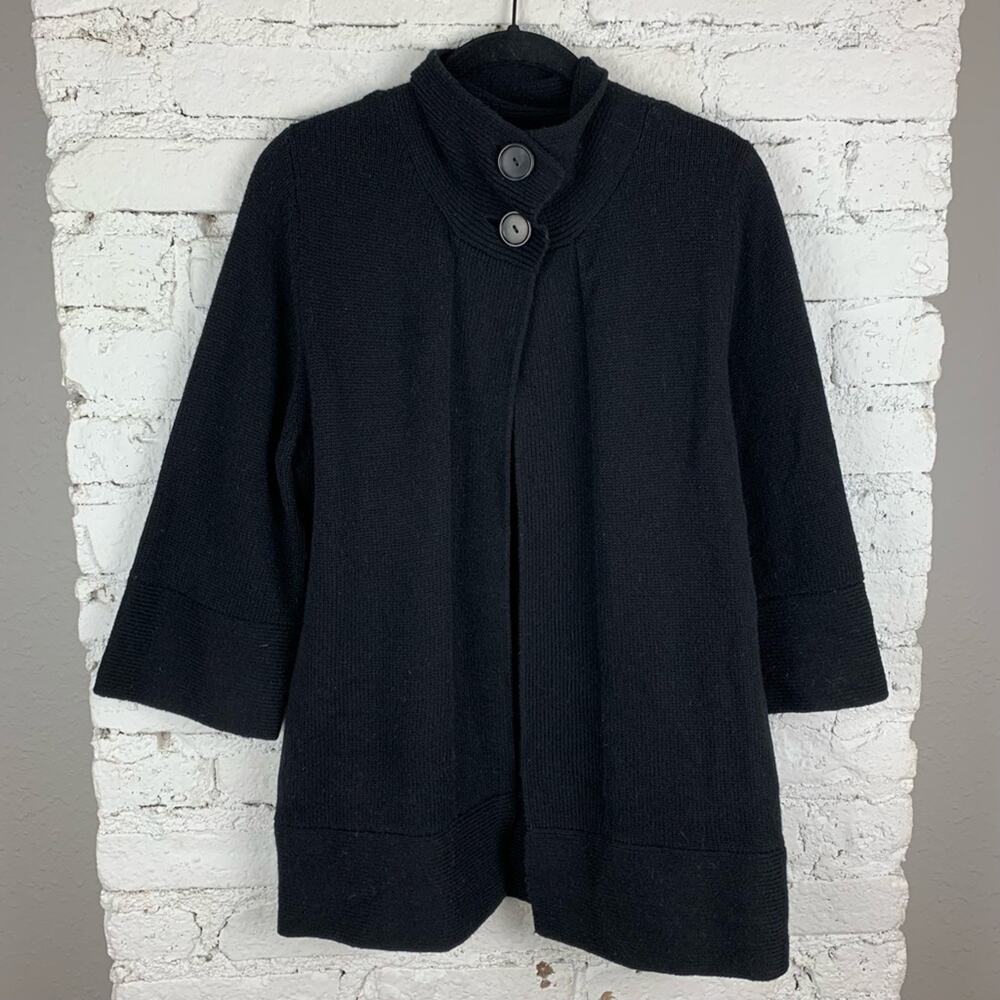 Patagonia Lambswool Black Two Double Button Cardigan Medium